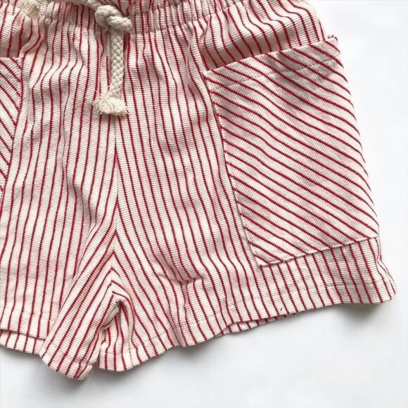 Zara NWT red stripe elastic high waist shorts 9Y - Picture 4 of 7